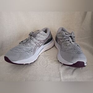 Asics Gel Kayano 28 - Womens 7.5 B - Piedmont Gray Deep Plum Purple - VGUC